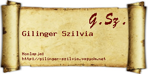 Gilinger Szilvia névjegykártya